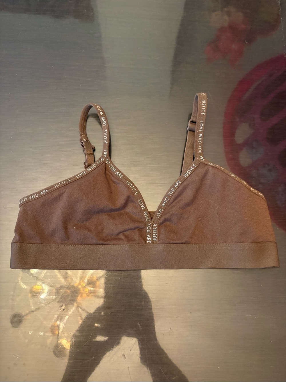 Justice Brown Seamless Bralette with Branded Trim